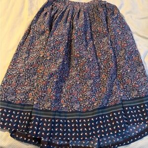 Elegant Blue Paisley A-Line Skirt